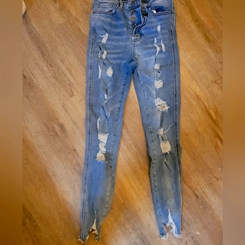 Skinny Fries distressed high wasted skinny jeans size 9